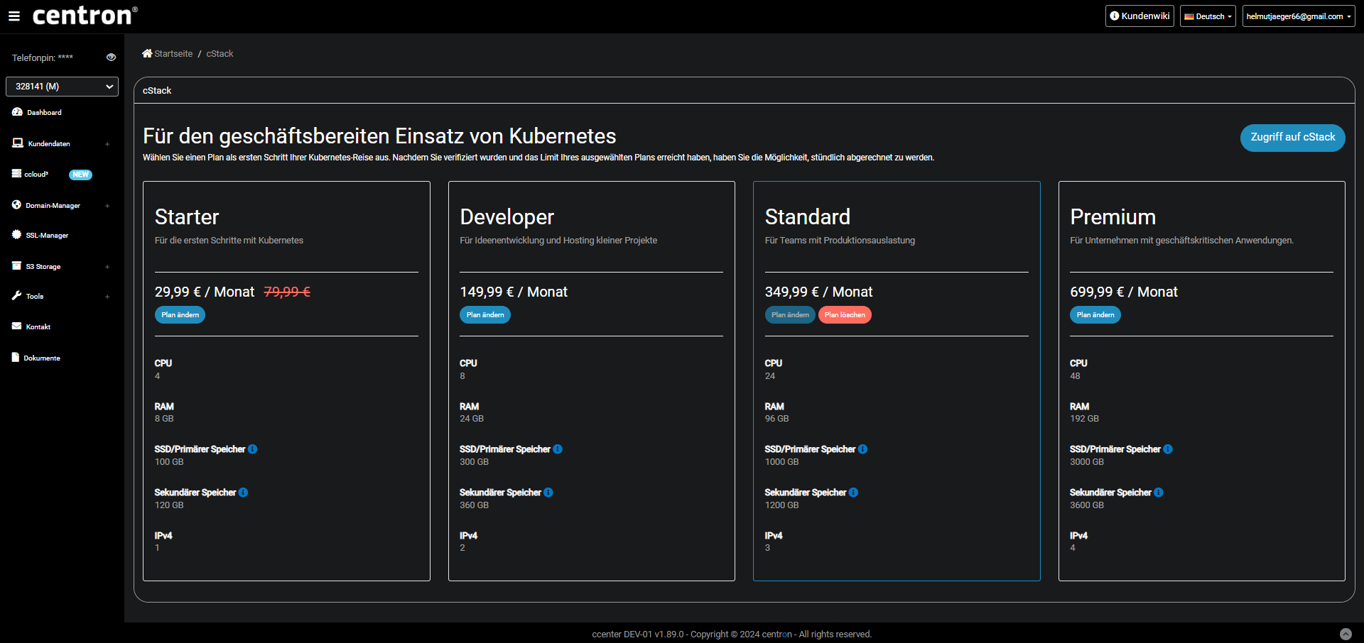 Kubernetes Pläne - Kubernetes bei centron